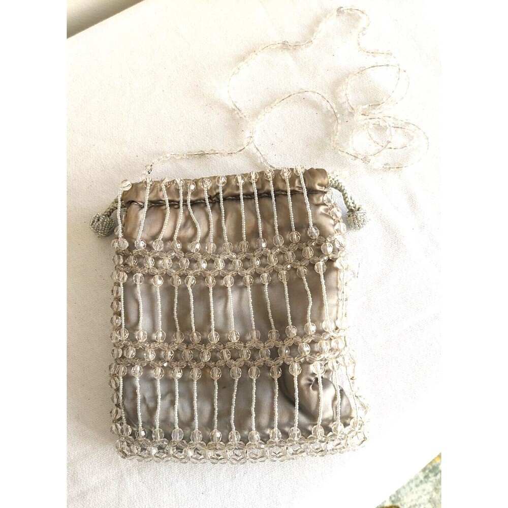 VTG Micro Clear Beads and Silver Lining Evening Shoulder bag Y&S Original